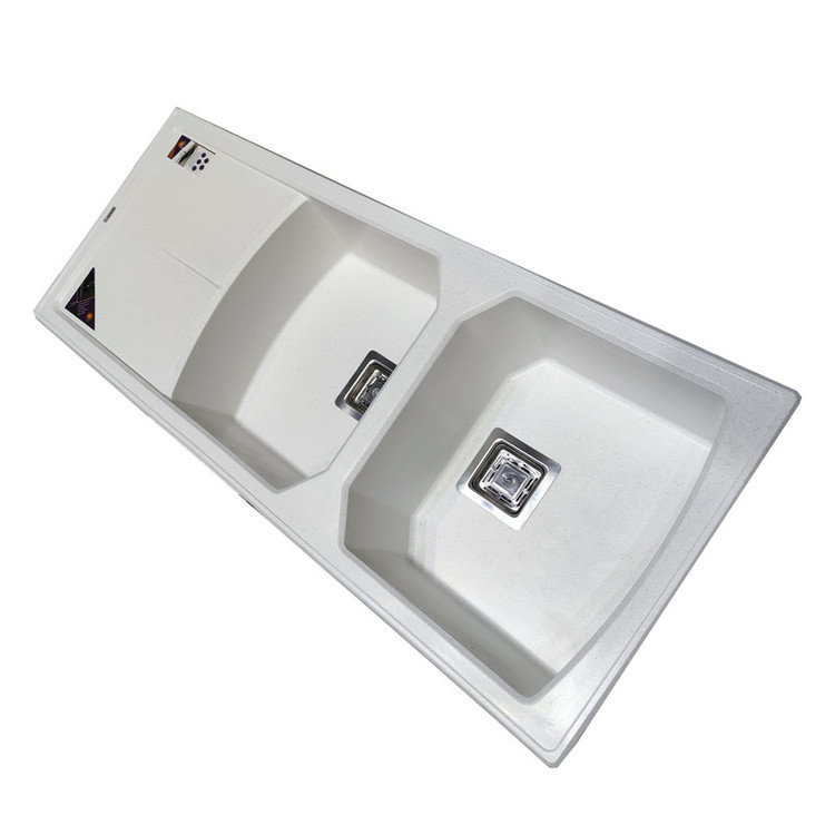 سینک ظرفشویی گرانیت توکار دو لگنه پارادایز مدل ITALY-401-WAKlil