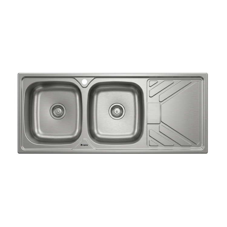 سینک ظرفشویی استیل روکار دو لگنه مدل TF9106
