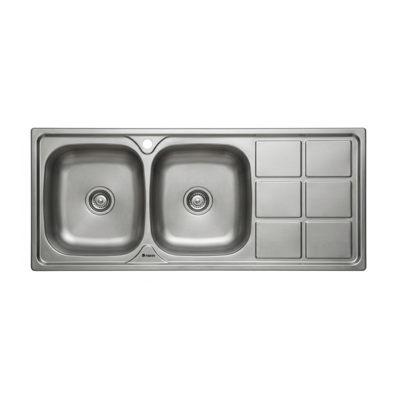 سینک ظرفشویی استیل روکار دو لگنه مدل TF9105