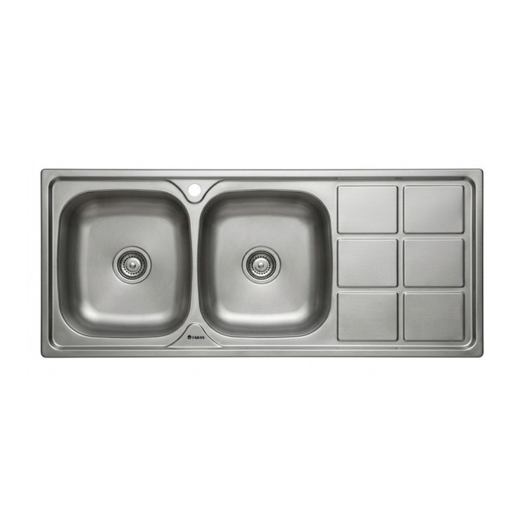 سینک ظرفشویی استیل روکار دو لگنه مدل TF9105