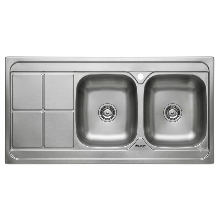 سینک ظرفشویی استیل روکار دو لگنه مدل TF9204
