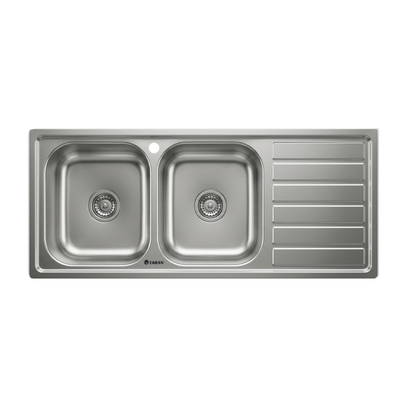 سینک ظرفشویی استیل توکار دو لگنه مدل TE9108