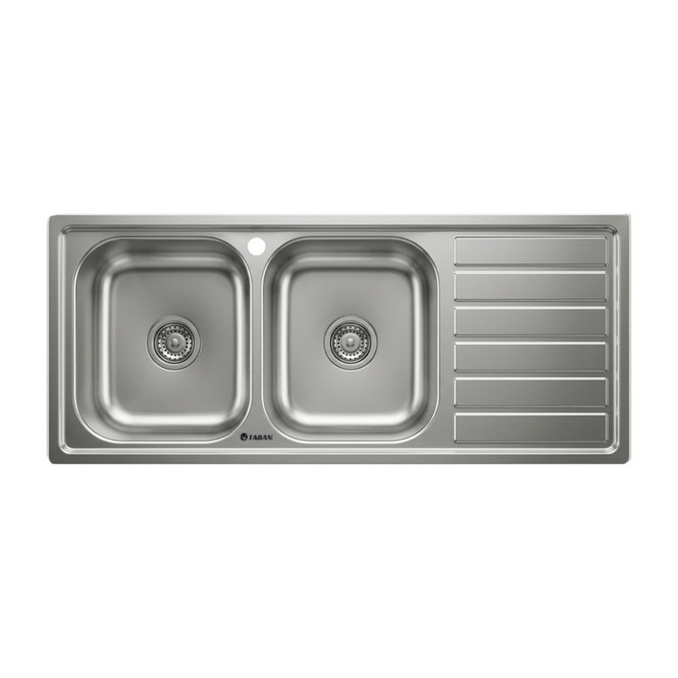 سینک ظرفشویی استیل توکار دو لگنه مدل TE9108