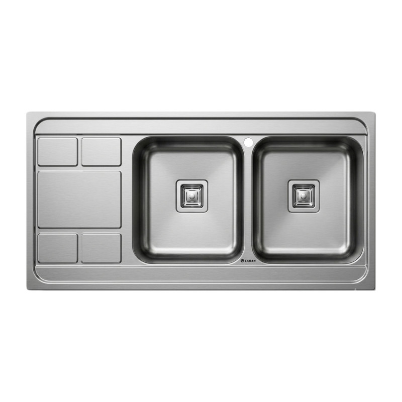سینک ظرفشویی استیل روکار دو لگنه تابان مدل TF9201