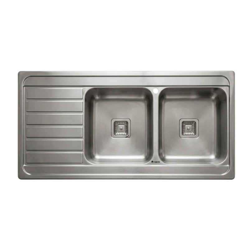 سینک ظرفشویی استیل روکار دو لگنه تابان مدل TF9203