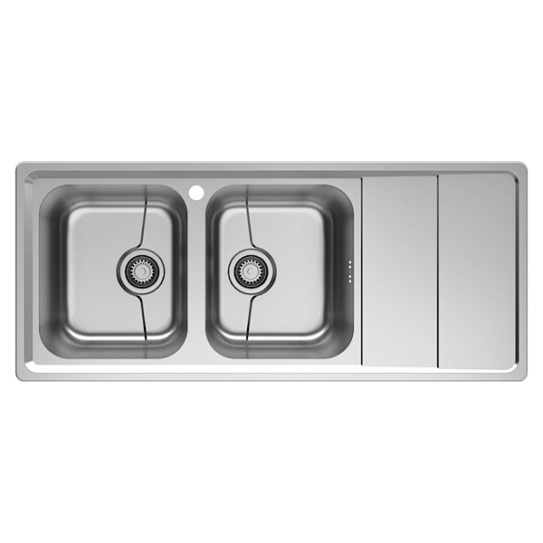 سینک ظرفشویی استیل توکار دو لگنه میکس پلاس مدل P8062