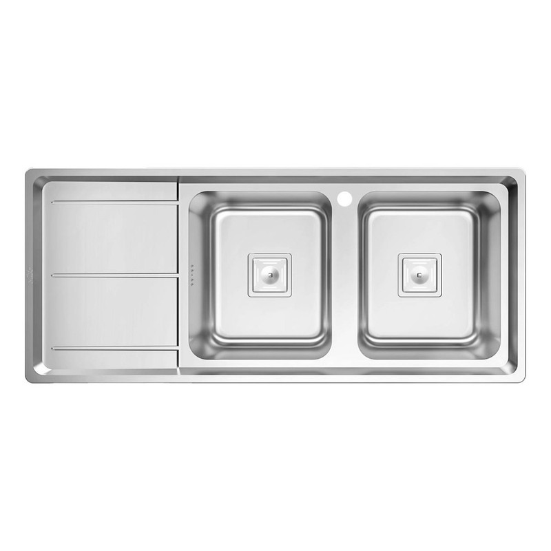 سینک ظرفشویی استیل توکار دو لگنه میکس پلاس مدل 8092-S45