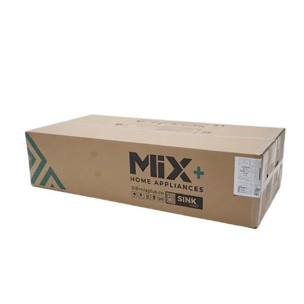 سینک ظرفشویی استیل توکار دو لگنه میکس پلاس مدل 8092-S45