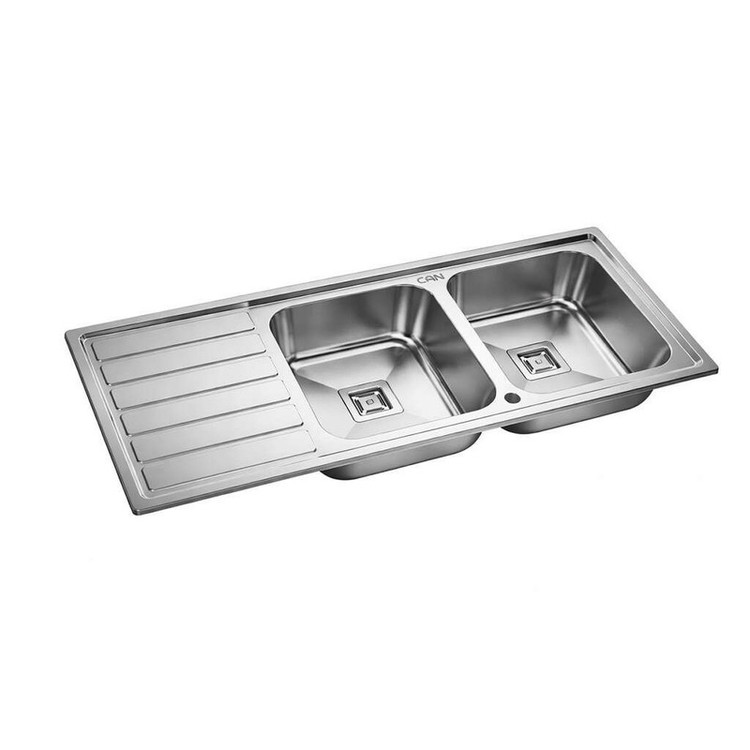 سینک ظرفشویی استیل توکار دو لگنه کن مدل 8106L