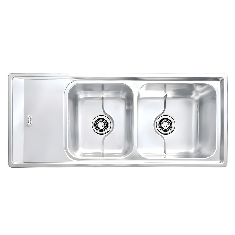 سینک ظرفشویی استیل توکار دو لگنه نگین الماس مدل SA109