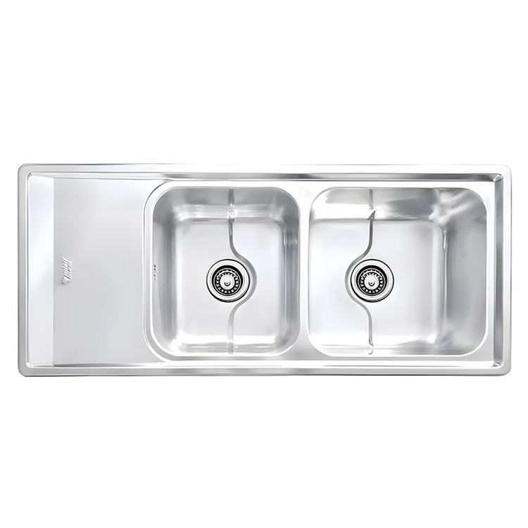 سینک ظرفشویی استیل توکار دو لگنه نگین الماس مدل SA109