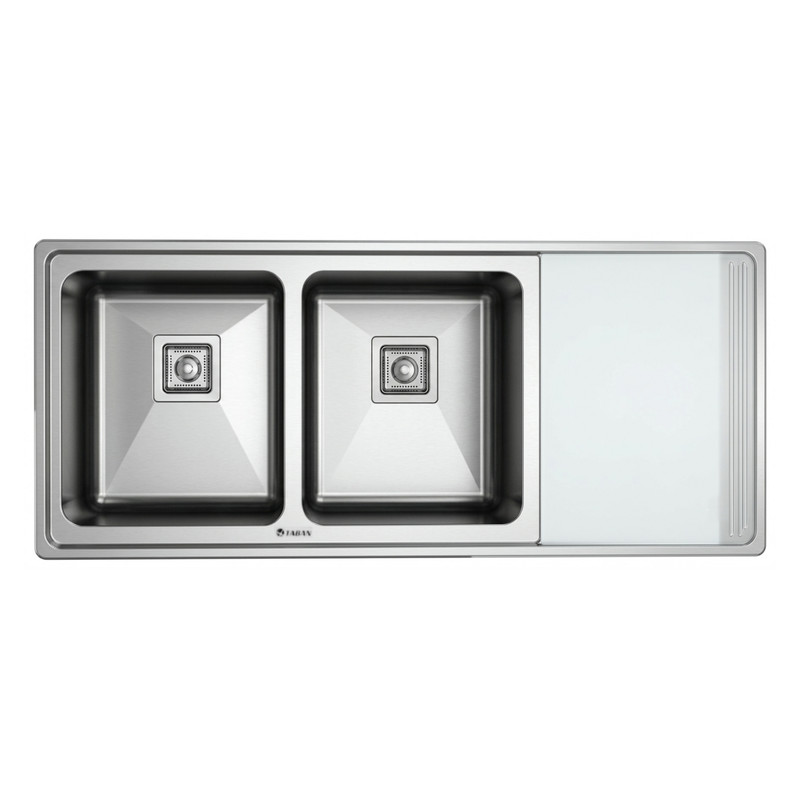 سینک ظرفشویی استیل توکار دو لگنه تابان مدل TF6101