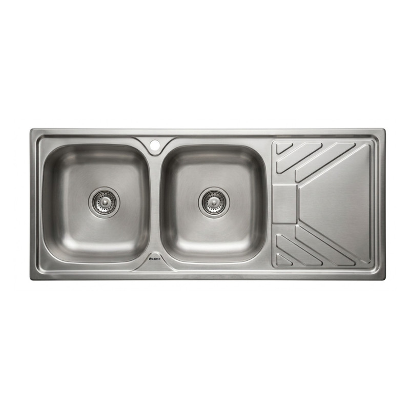 سینک ظرفشویی استیل توکار دو لگنه تابان مدل TF9106