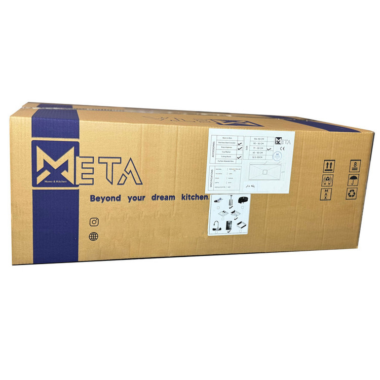 سینک ظرفشویی استیل توکار یک لگنه متا مدل ML77S