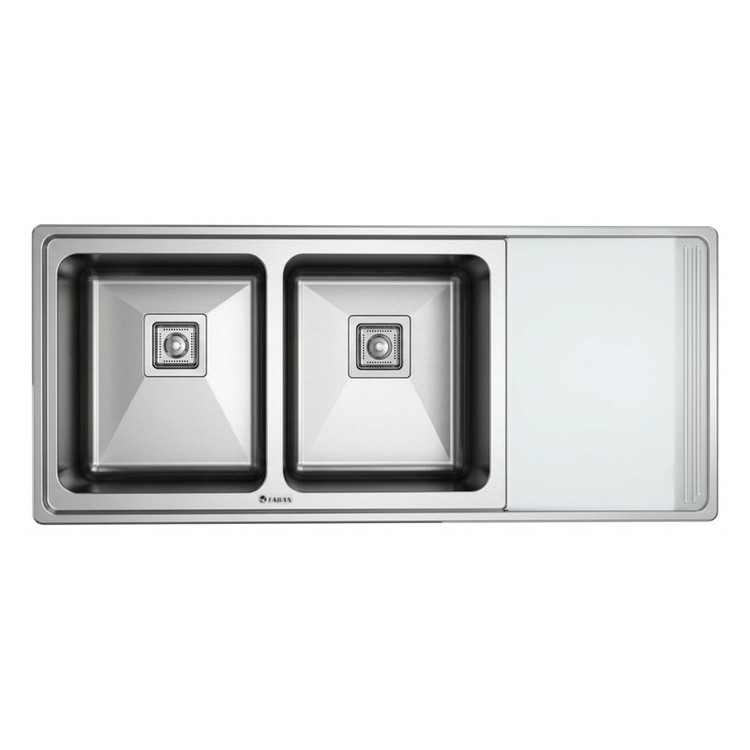 سینک ظرفشویی استیل توکار دو لگنه تابان مدل TF9110